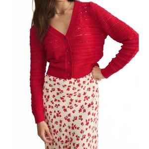 NEW Z SUPPLY open knit cardigan in red